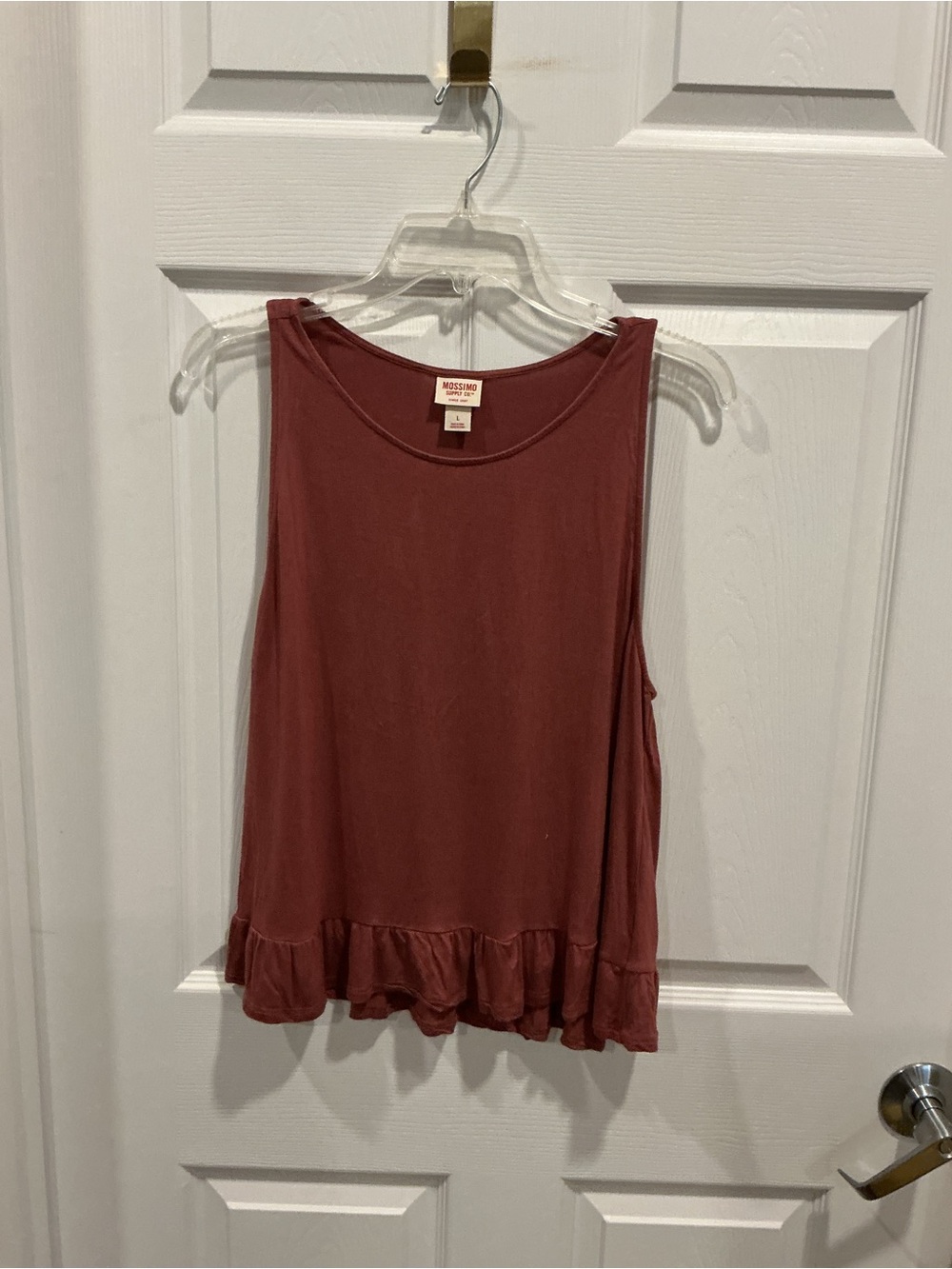 Mossimo Supply Co. Mauve Ruffle-Hem Sleeveless Tank